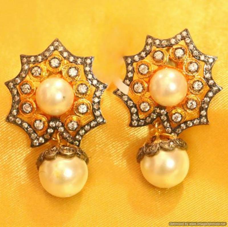 Shop Rubans Silver Plated 20mm Pearl Stud Earring With Elegant Design  Online at Rubans